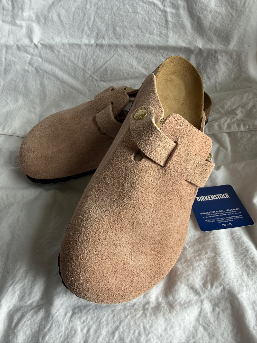 Birkenstock Pink Suede Boston Slip-On Clog women’s size 9 - Picture 6 of 7